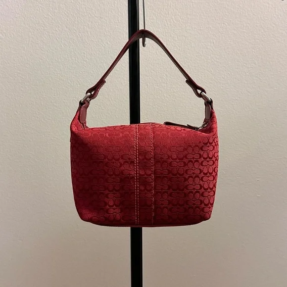Vintage Coach Y2K Cherry Red Soho Mini Signature Sufflette Shoulder Bag F40589 - Picture 2 of 7